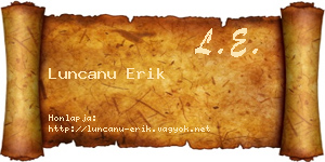 Luncanu Erik névjegykártya